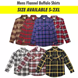 Camicie uomo cotone manica lunga Lumberjack flanella lavoro casual S-2XL | PREZZO AL PUBBLICO £40 - Foto 1 di 47