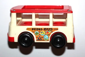 FISHER PRICE MINIBUS WITH 2 PEOPLE 1969 U.S.A. FP142 - Picture 1 of 7