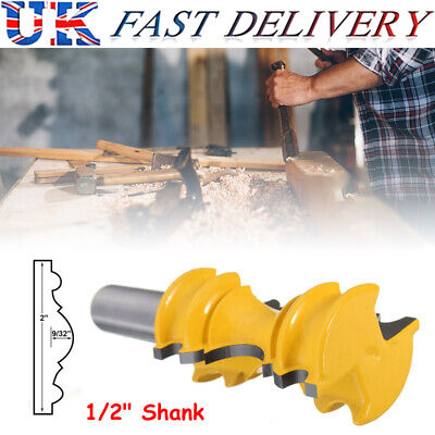 1/2inch Shank Crown Router Bit Carbide Waist Line Molding Woodwork Cutter Tool • 17.99£