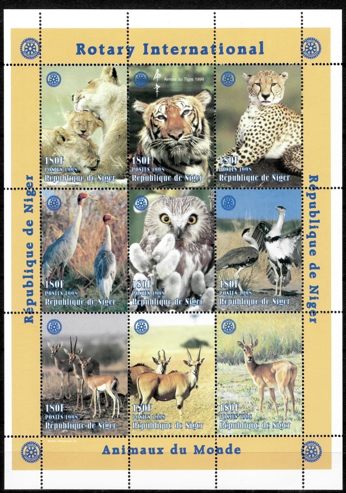 Niger 1998 ☀ W.W.F. - Fauna Wild animals ☀ MNH MSS - Image 1 of 1