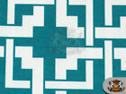 Indoor/Outdoor Waterproof Puzzle Fabric 06 AQUA WHITE / 60" W / Sold BTY