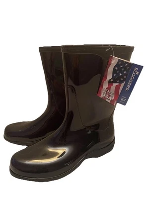 Sloggers Women's Size 10 Rain & Garden Waterproof Boots Black Patent 10” - Image 1 of 4