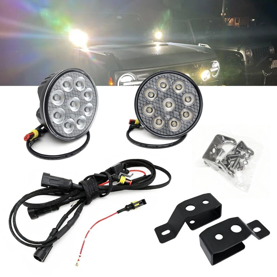 36W 4 inch A-Pillar LED Work Lights w/Bracket Wire Harness For Ford Bronco 2021- - Image 1 of 4