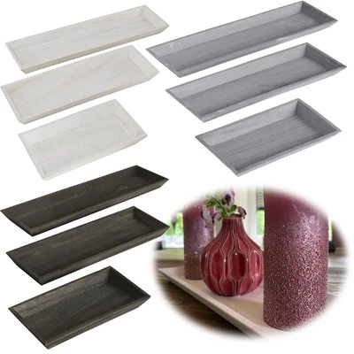 Design Holz Deko-Tablett 30-55cm Sylt Kerzen-Tablett Teelichthalter Kerzenteller - Bild 1 von 4