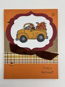Fall Happy Harvest Card Kit - Pumpkin Truck ~ 6 Cards + Envelopes - DIY Kit - Picture 1 of 6