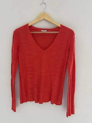 Jigsaw Linen & Cotton V-Neck LongSleeved Top Size XS UK 6 - Image 1 of 4