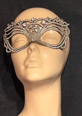 RHINESTONE EVENING MASQUERADE BALL EYE MASK - Image 1 of 2