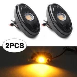 2X 9W Yellow LED Rock Light Underglow Under Body Lamp ATV Car Boat Truck Caravan - Picture 1 of 12