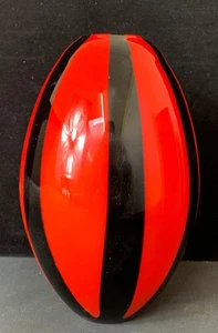 Murano Red and Black Striped Decorative Vase 30cm Tall - #1008 - Picture 1 of 6