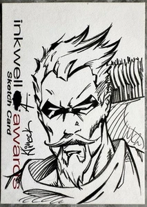 Tarjeta de boceto de flecha verde - Arte de los premios Inkwell de Bob Almond y Glenn Klimeck - Imagen 1 de 5