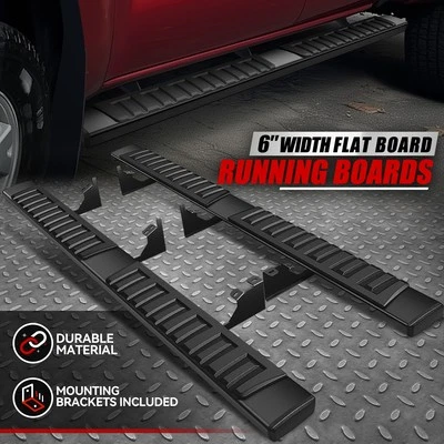 For 05-23 Toyota Tacoma Access/Extended Cab 6" Flat Side Step Bar Running Boards - Image 1 of 4