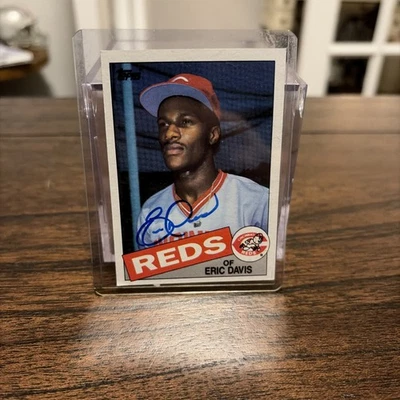 1985 Topps - Eric Davis #627 (RC) Autographed Cincinnati Reds - image 1 of 4