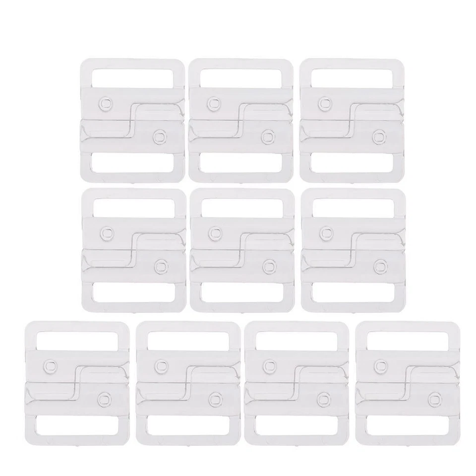 10 Pieces Clear/White Useful Bra Strap Clips Hook Slider - Image 1 of 1