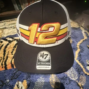 '47 Brand Trucker Ryan Blaney #12 NASCAR Adjustable Snapback Hat Cap Black /wht - Picture 1 of 5