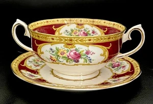 Royal Albert Lady Hamilton Soup Coupe & Saucer, England, Multiple Available - Picture 1 of 7