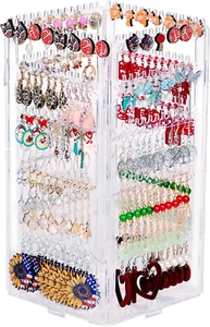 360 Rotating Earring Holder Organizer Stand,5 Tiers Acrylic Jewelry Organizers a - Picture 1 of 12