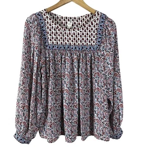 Top para mujer Gap cachemira retazos mangas largas campesino boho festival talla M - Imagen 1 de 10