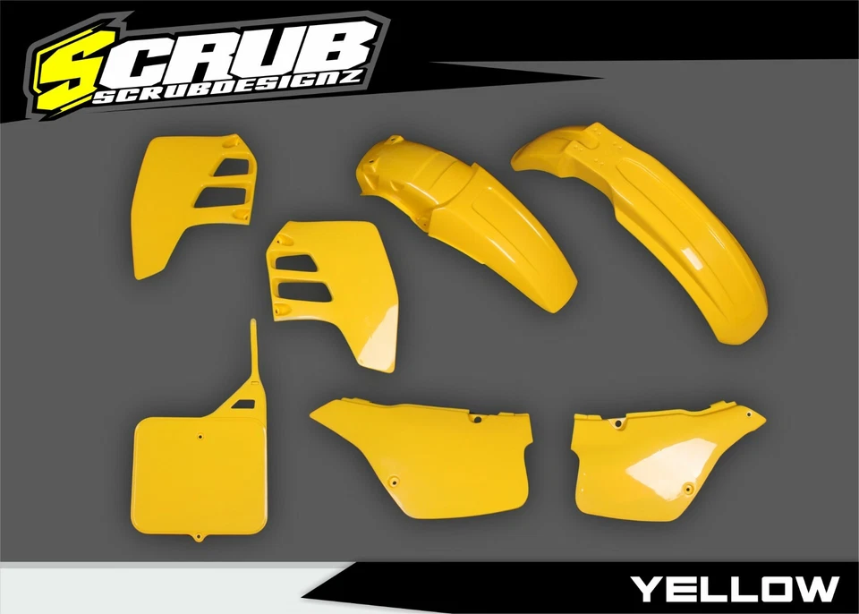 Kit de carrocería de plástico de motocross color amarillo Suzuki RM250 1989 - 1990 - 1991 Foto 1 de 4