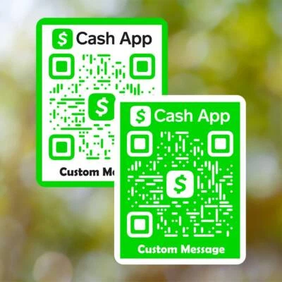 PRINTUZ Custom Cash App Sticker QR Code | Custom QR Code | Personalised Cash App