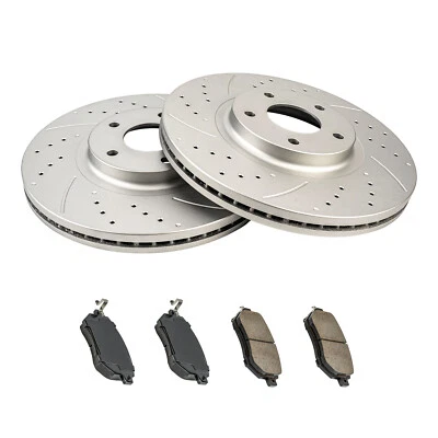 Rotores ranurados delanteros giratorios + pastillas de freno para Infiniti FX35 FX45 2003 2004 2005 Foto 1 de 4