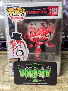 FUNKO POP TERRIFIER BLOODY ART THE CLOWN #1592 SIGNED BY LEONE & THORNTON COA - Picture 1 of 5