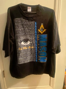 Masonic To The East Free Mason Vintage Black Short Sleeve T-Shirt Size 3XL Nice! - Picture 1 of 5
