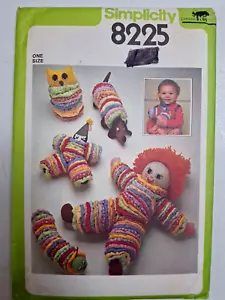 Toy Doll Dog Stacked Fabric Yoyo Simplicity 8225 Craft Sewing Pattern VTG Soft - Picture 1 of 7