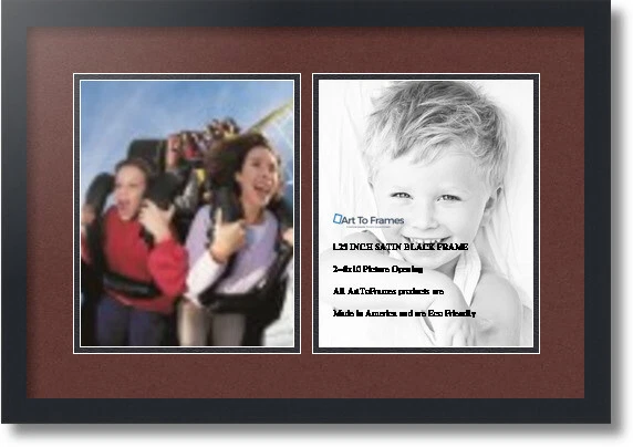 ArtToFrames Collage Mat Picture Photo Frame 2 8x10" Openings in Satin Black 36 - Image 1 of 1