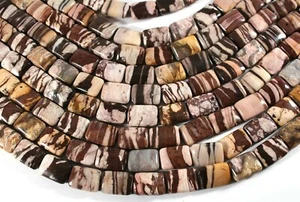 JASPE CEBRA CHOCOLATE MARRÓN Y BLANCO CUENTAS RECTANGULARES 18x13MM HEBRA 16 - Imagen 1 de 2