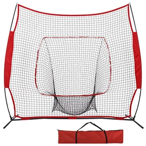 7'×7' Softball Baseball Practice Net Hitting Batting Net Bow Frame with Bag - Picture 1 of 12