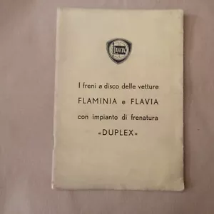 LANCIA FLAMINIA E FLAVIA 1963 - VECCHIO LIBRETTO USO E MANUTENZIONE FRENI DUPLEX - Foto 1 di 2