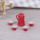 5 pièces 1:12 tasse bouilloire rouge miniature maison de poupée à faire soi-même cuisine accessY_b2