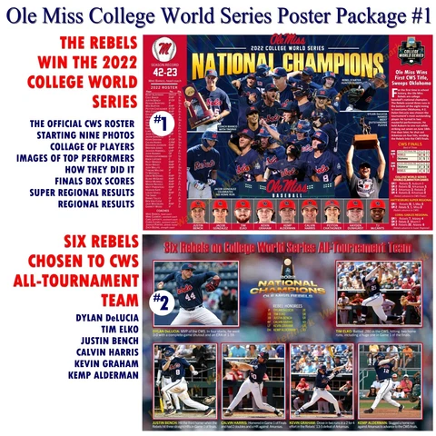 OLE MISS COLLEGE WORLD SERIES PACKAGE #1 — TWO COMMEMORATIVE POSTERS Cover