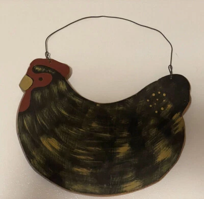 Vintage Primitive Handcrafted Wood Chicken Wall Decor  Folk Art  Country  Farm - Image 1 of 4