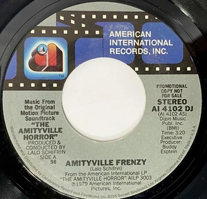 Amityville Frenzy 7" 45 Promo Amityville Horror Soundtrack Lalo Schifrin Disco - Picture 1 of 3