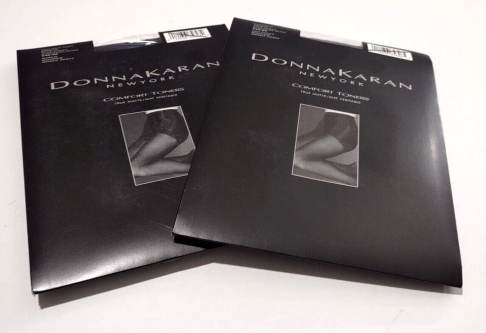 2 Donna Karen Comfort Toners True Matte Veritable Pantyhose Navy Medium Charcoal - Image 1 of 4