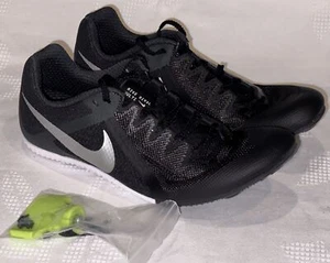NIKE Rival Multi Use Black Metallic Silver Track Spikes Shoes Mens Sz 4.5 7 9 10 - Picture 1 of 11