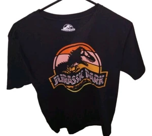 Jurassic Park Warm Colors Logo Black Shirt Men's Medium 60% Cotton 40% Polyester - Picture 1 of 2