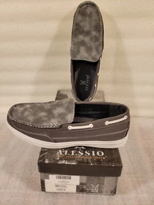 Alessio M829L Herren Grau Original Boot Halbschuhe Mokassins Schuhe Größe 10 Neu Grau - Bild 1 von 4
