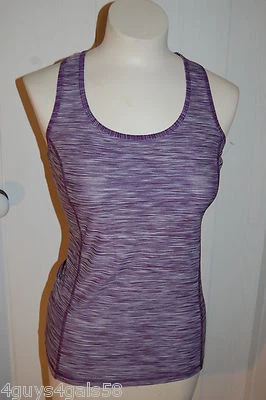 Camiseta sin mangas para mujer PÚRPURA OSCURO ESPALDA DEPORTIVA panel de malla AJUSTADO ropa de rendimiento XS 0-2 Foto 1 de 2