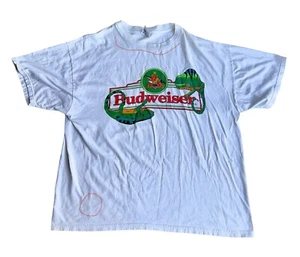 Vintage 90s Budweiser T-Shirt Top Men's Size Extra Large XL Short Sleeve White - Picture 1 of 16