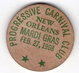 Mardi Gras Doubloon: Progressive Carnival Parade Madera 1968 - Imagen 1 de 2