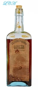 LARGE antique RAILROAD REMEDY bottle LINCOLN NEBRASKA quack med For The BLOOD - Picture 1 of 3