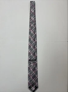 Platinum Designs Necktie - Grey Handmade plaid Tie, 58 Inch - Picture 1 of 7