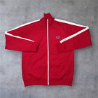 Fred Perry Track Jacket Top Mens Medium Red Retro Mod Terrace Full Zip