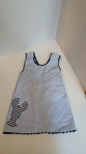 Wish Kingdom Girls Toddler Lobster Dress Cotton 4 T Nautical Rickrack  - Picture 1 of 6