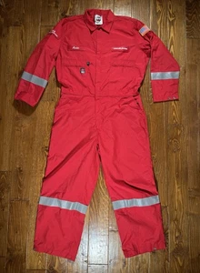 Team Halliburton Wenaas Coveralls Sz 50 Red Reflective Flame Resistant FR - Picture 1 of 15