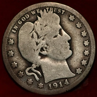 1914-D Denver Mint Silver Barber Quarter - Image 1 of 2