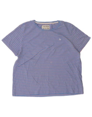 JACK WILLS Womens T-Shirt Top UK 16 Large Blue Striped Cotton AN05 - Image 1 of 4