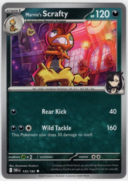 Pokemon – 133/182 Marnie's Scrafty  - Destined Rivals  - NM/M - Image 1 of 1